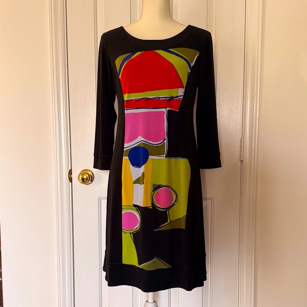 “EVA VARRO” Abstract Color Sheath Dress